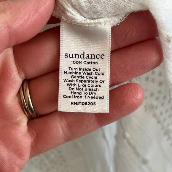 Sundance Oversized Swiss Dot Collared Semi-Sheer Popover Blouse Top XS White - Picture 5 of 6